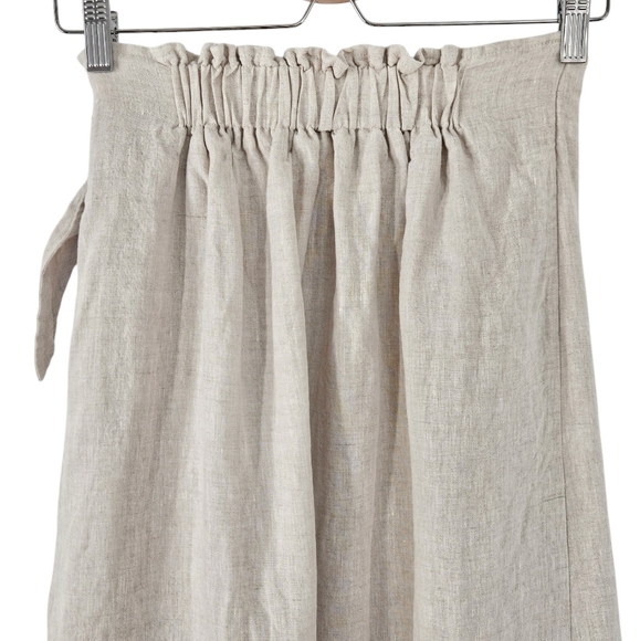 DISSH Hallie Natural Linen Wrap Skirt Beige Size US 4 Old Money Neutral Beige - Picture 9 of 13